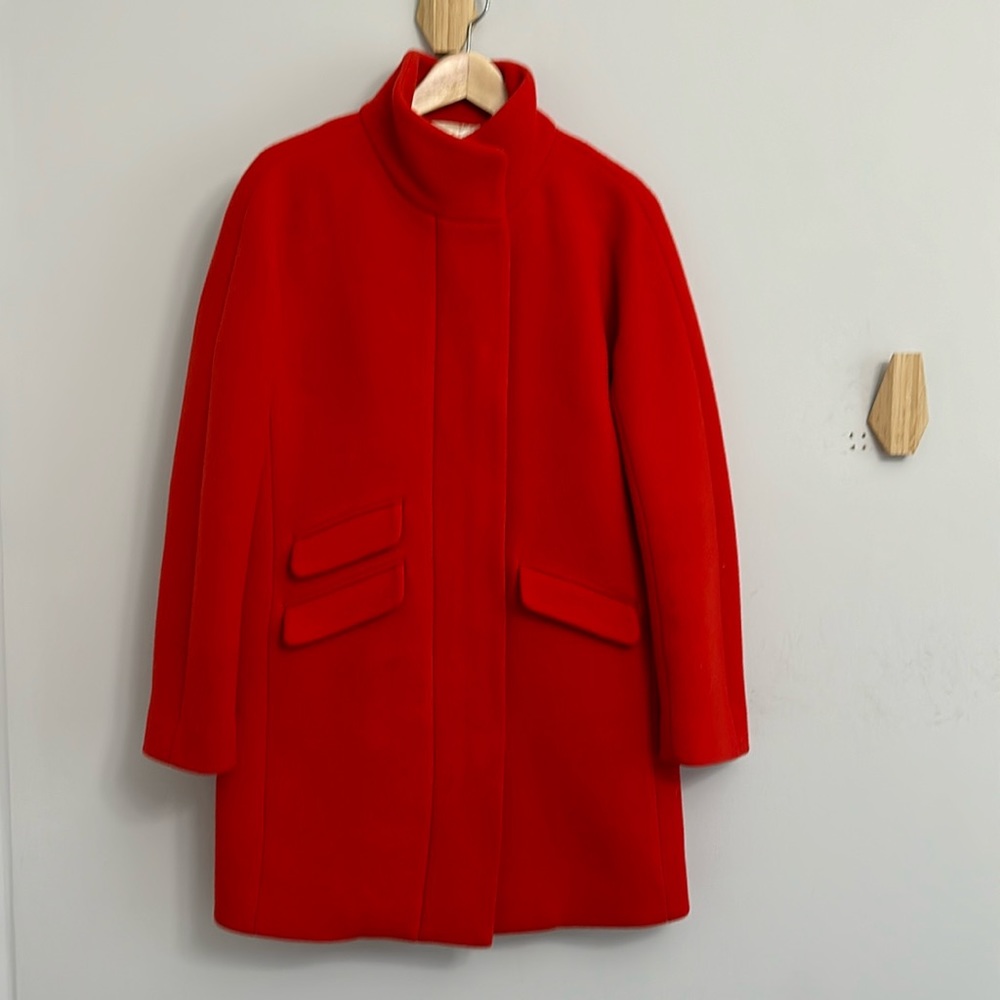 Cocoon coat in Italian stadium-cloth wool blend